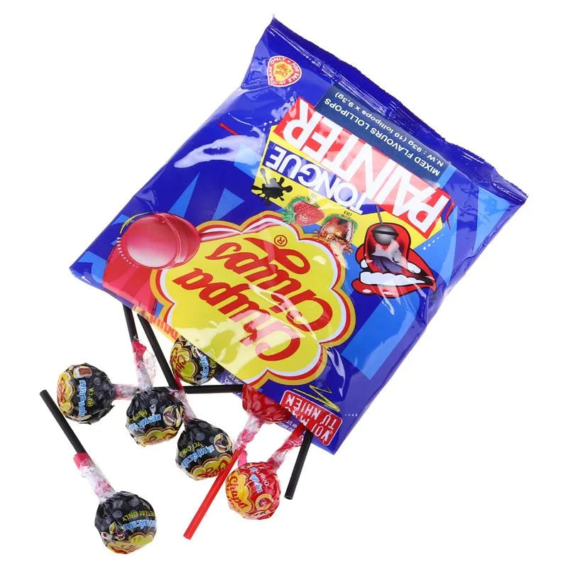 Chupa Chups Lollipop Tongue Painter 93g Bag 10pcs Cola & Strawberry Flavours
