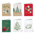 Christmas Cards 30pcs (115 x 170mm) w/Envelopes Textured Foil Christmas Tree Wreath Ornament