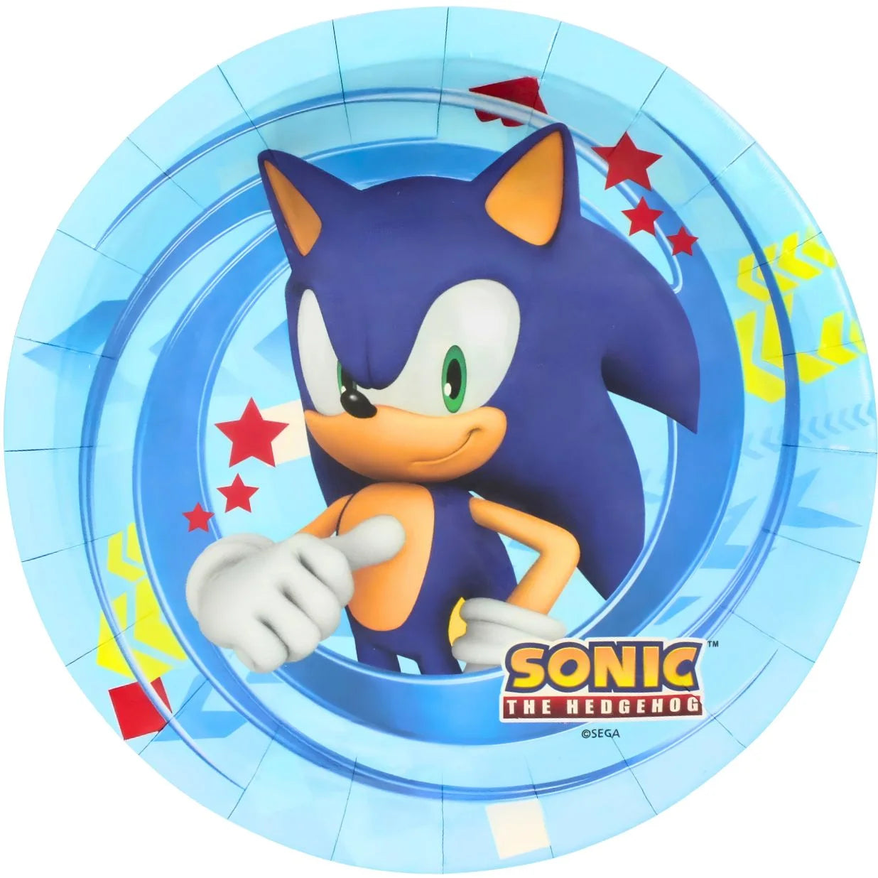 Sonic The Hedgehog Large Paper Plates 23cm (9") 8pcs