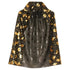 Kids Black & Gold Halloween Witch Cape 75cm Witches Pumpkins Bats Print