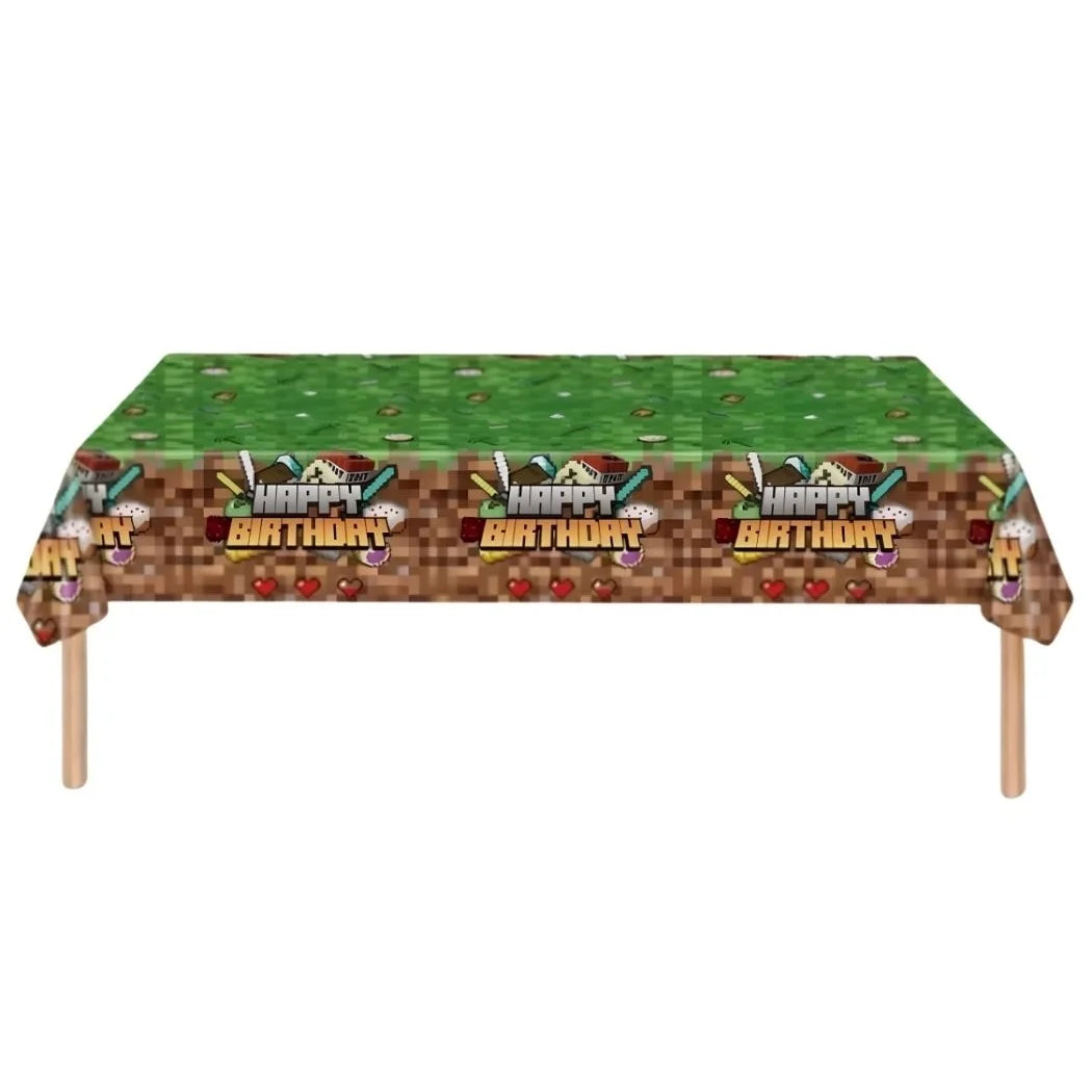 TNT Plastic Table Cover 180cm x 108cm Pixels Tablecloth
