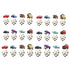 Cartoon Racing Cars Cake Topper & Cupcake Toppers 25pcs