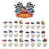 Cartoon Racing Cars Cake Topper & Cupcake Toppers 25pcs