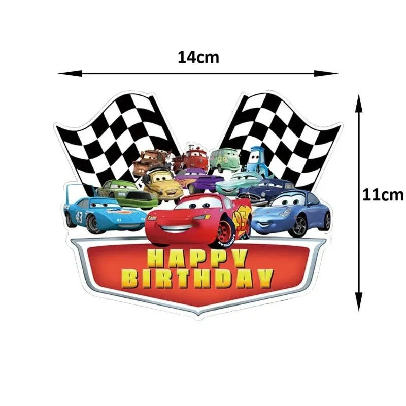 Cartoon Racing Cars Cake Topper & Cupcake Toppers 25pcs