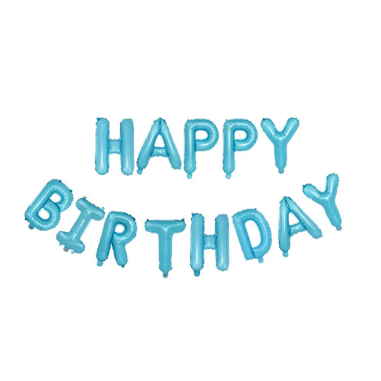 Light Blue "Happy Birthday" Foil Letter Balloons Banner Kit 40cm (16")