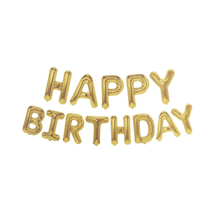 Gold "Happy Birthday" Foil Letter Balloons Banner Kit 40cm (16")