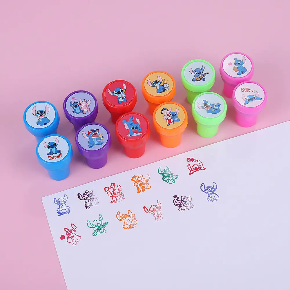 Kids Stamps 12pcs Blue Alien Toys Party Favours