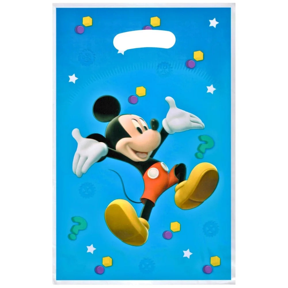 Boy Cartoon Mouse Plastic Party Bags 10pcs