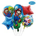Red Plumber Hero Balloon Bouquet 5pcs