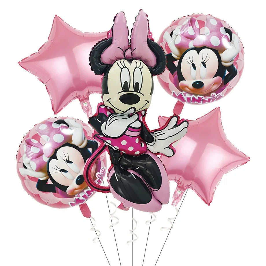 Girl Cartoon Mouse Balloon Bouquet 5pcs