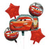 Cartoon Racing Cars Balloon Bouquet 5pcs