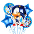 Blue Cartoon Hedgehog Balloon Bouquet 5pcs