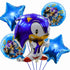 Blue Cartoon Hedgehog Balloon Bouquet 5pcs