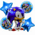 Blue Cartoon Hedgehog Balloon Bouquet 5pcs