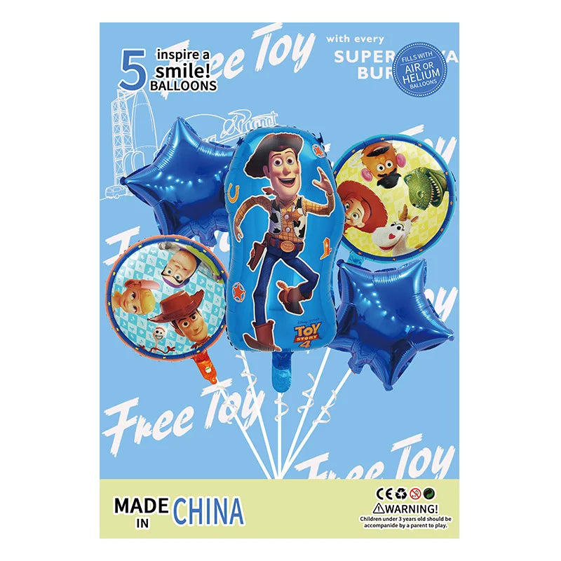 Cartoon Toys Balloon Bouquet 5pcs