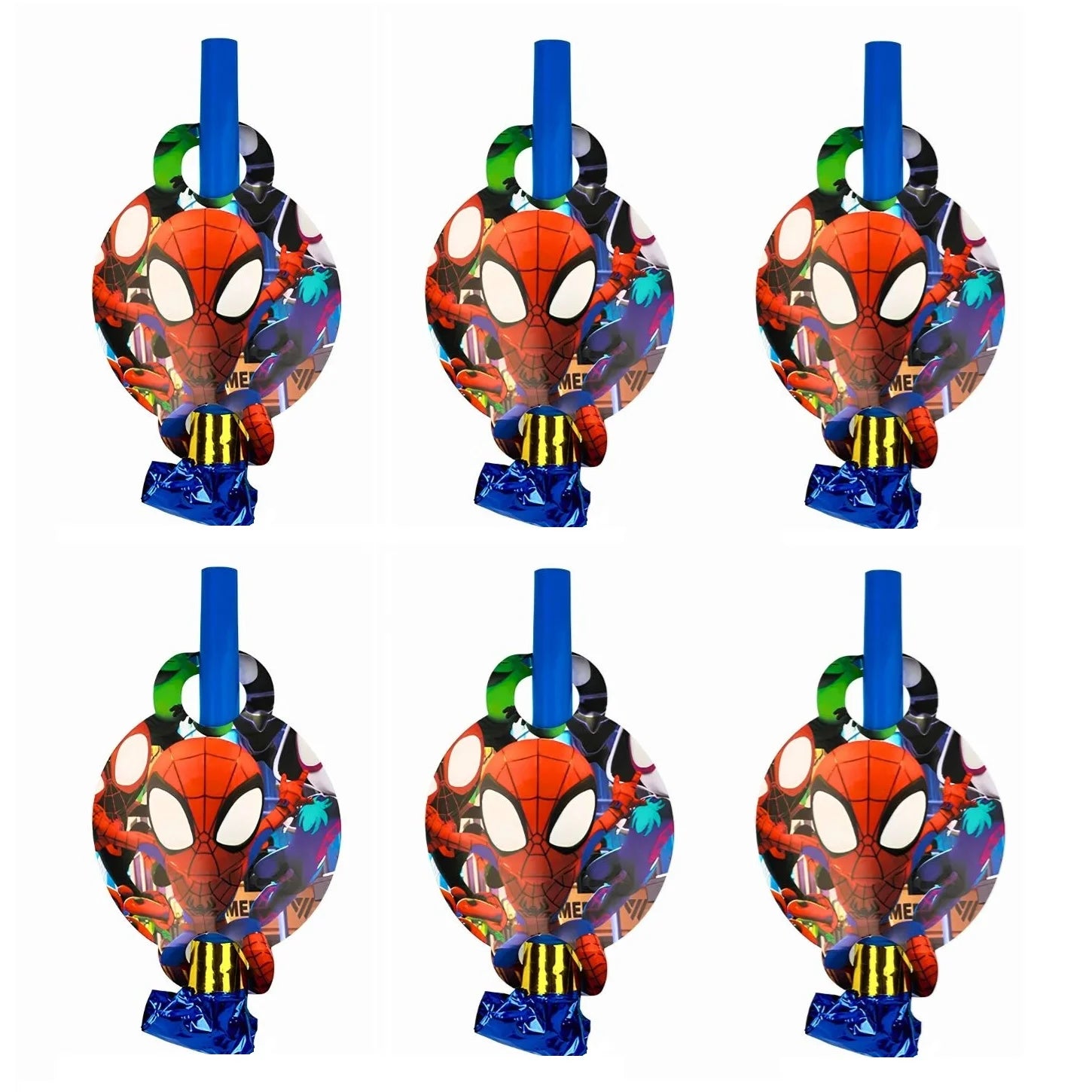 Spider Hero Blowouts 6pcs Party Favours