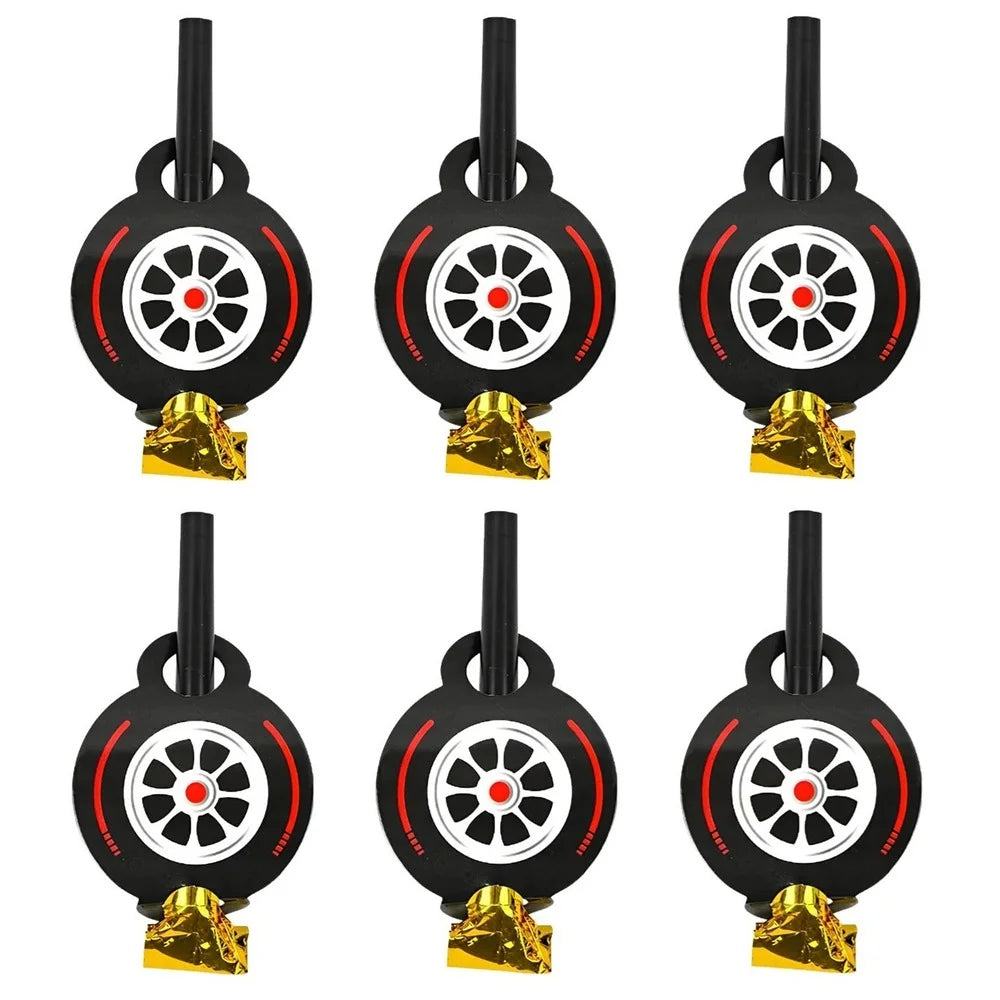 Racing Car Tyre & Wheel Blowouts 6pcs Party Favours