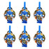 Blue Cartoon Hedgehog Blowouts 6pcs Party Favours