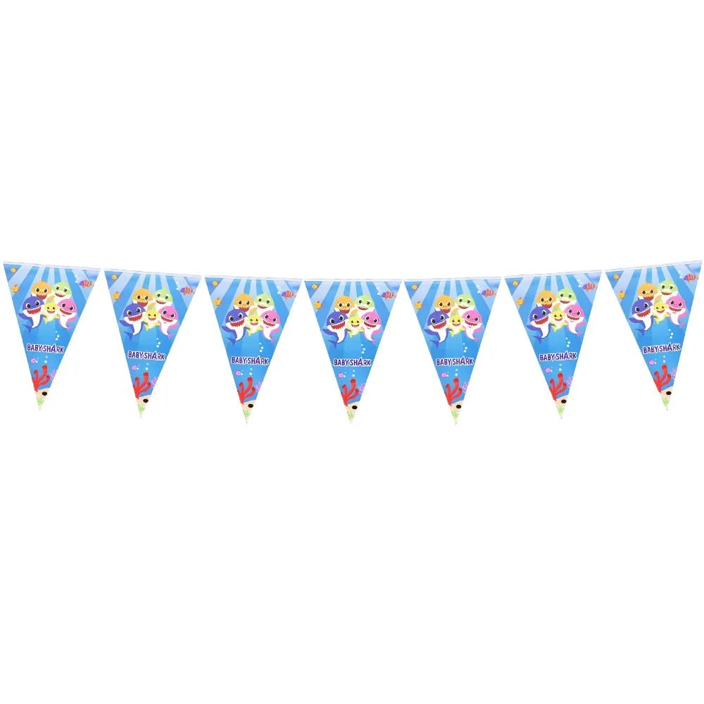 Cartoon Sharks Bunting Flags 10pcs