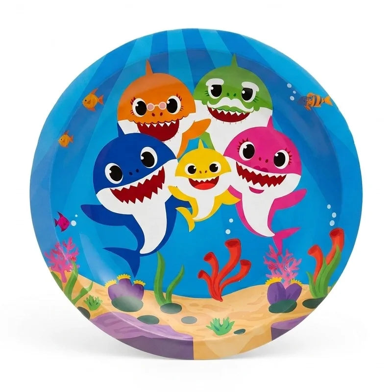 Cartoon Sharks Small Paper Plates 18cm (7") 10pcs
