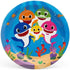 Cartoon Sharks Large Paper Plates 23cm (9") 10pcs