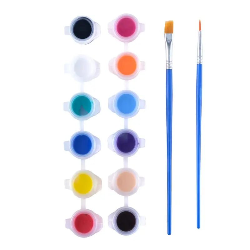 Acrylic Paint Set 12pcs With 2 Brushes - Party Owls