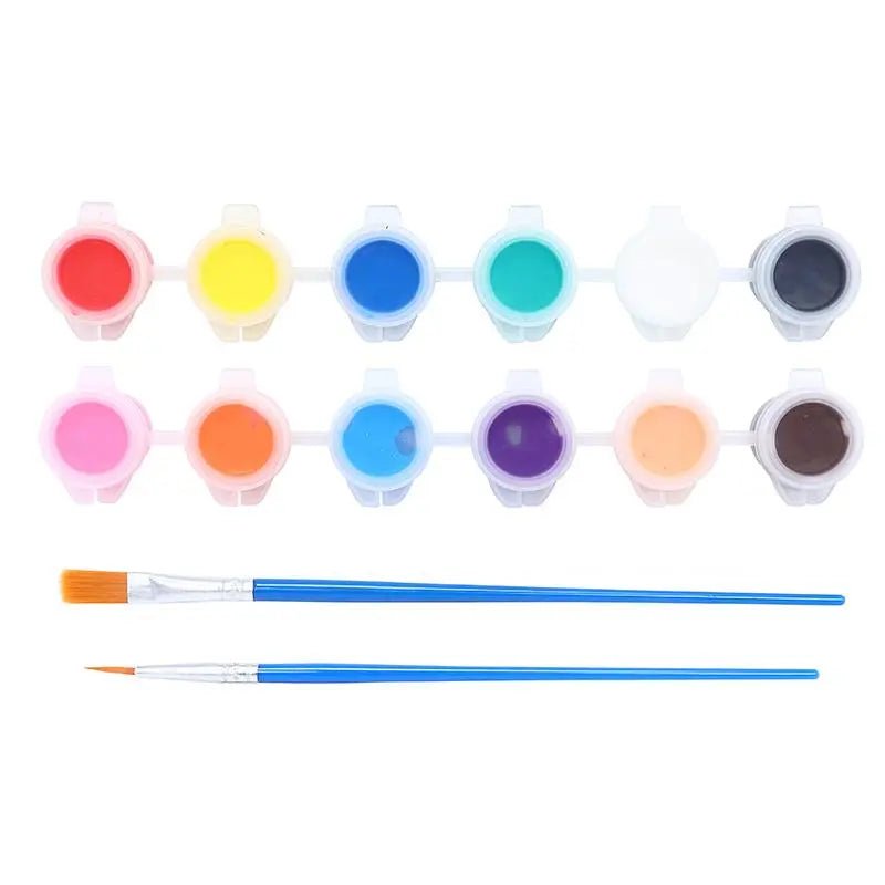 Acrylic Paint Set 12pcs With 2 Brushes - Party Owls