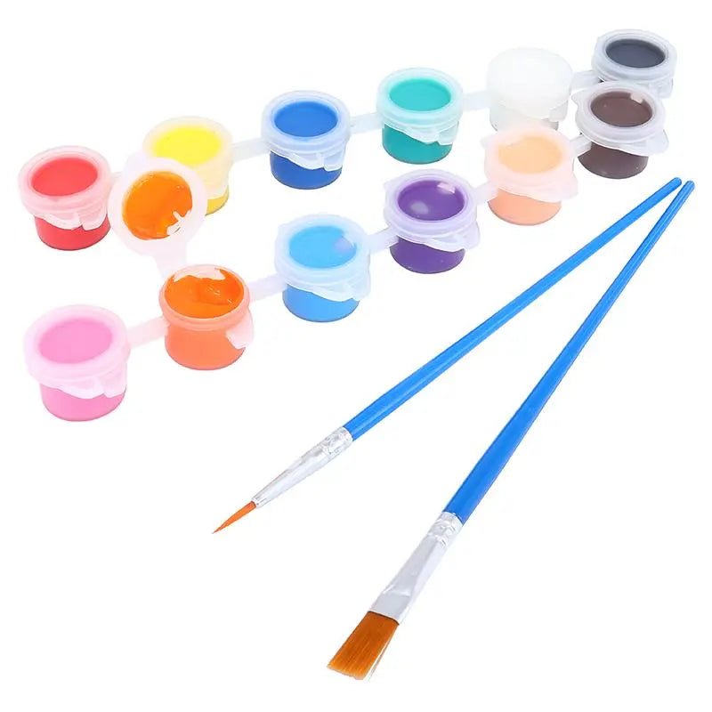 Acrylic Paint Set 12pcs With 2 Brushes - Party Owls