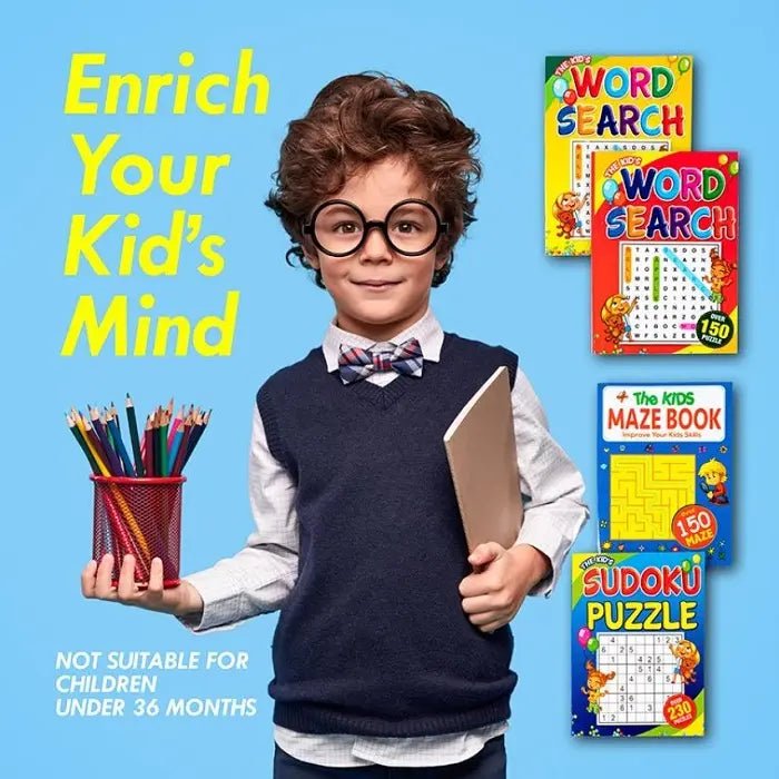 Activity Books 4pk Sudoku Puzzles Word Search Maze - Party Owls