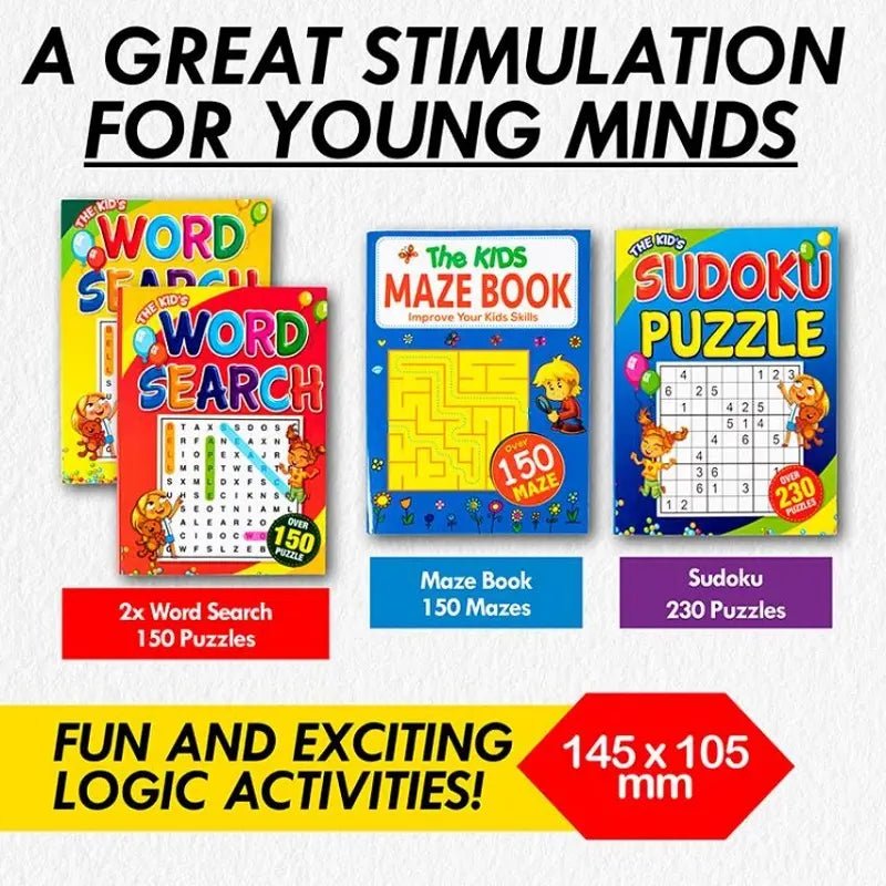 Activity Books 4pk Sudoku Puzzles Word Search Maze - Party Owls