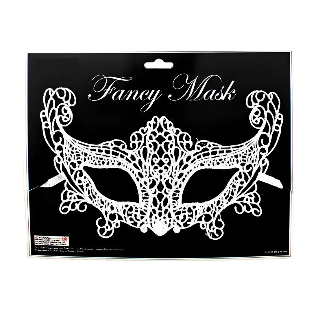 Adult White Fox Lace Masquerade Mask - Party Owls