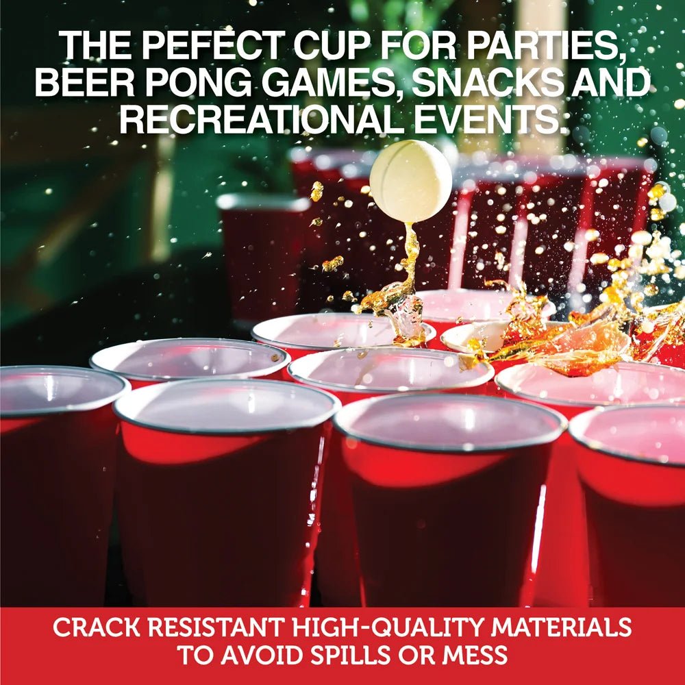 American Style Large Red Plastic Party Cups 450ml 10pcs - Party Owls