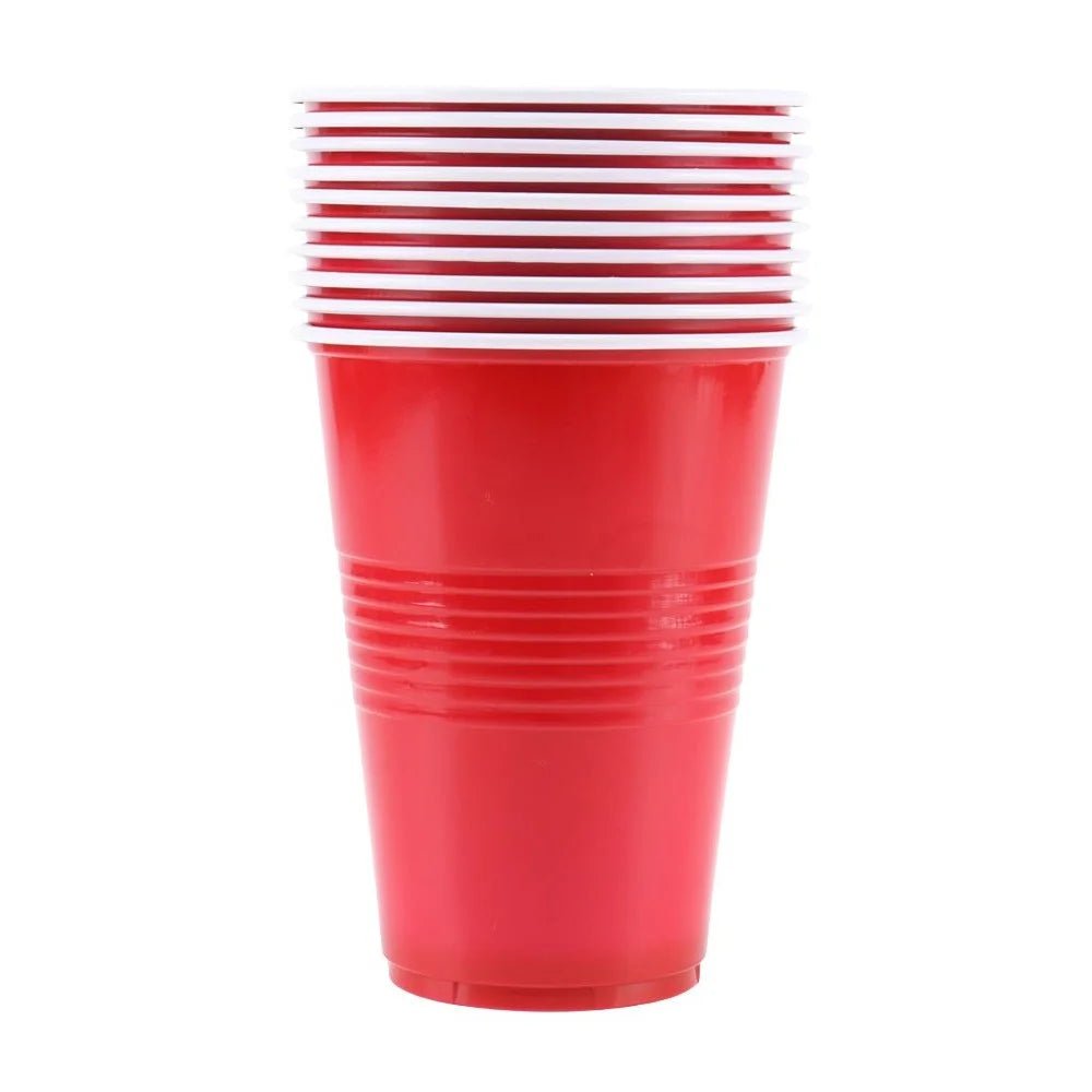 American Style Large Red Plastic Party Cups 450ml 10pcs - Party Owls
