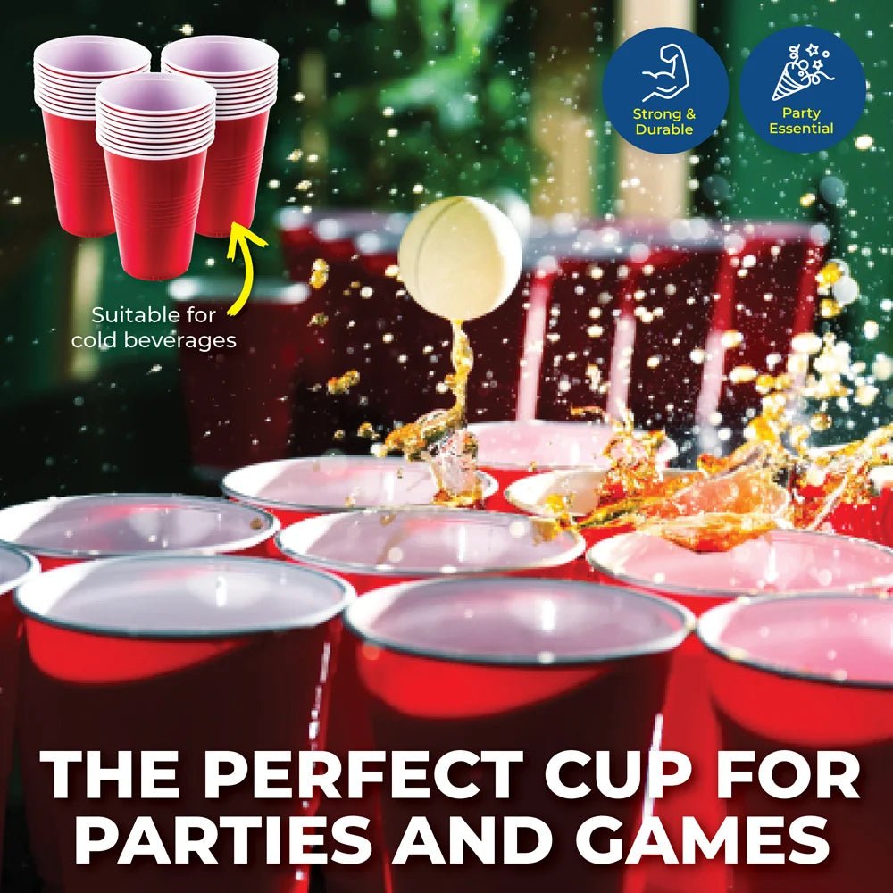 American Style Large Red Plastic Party Cups 450ml 10pcs - Party Owls