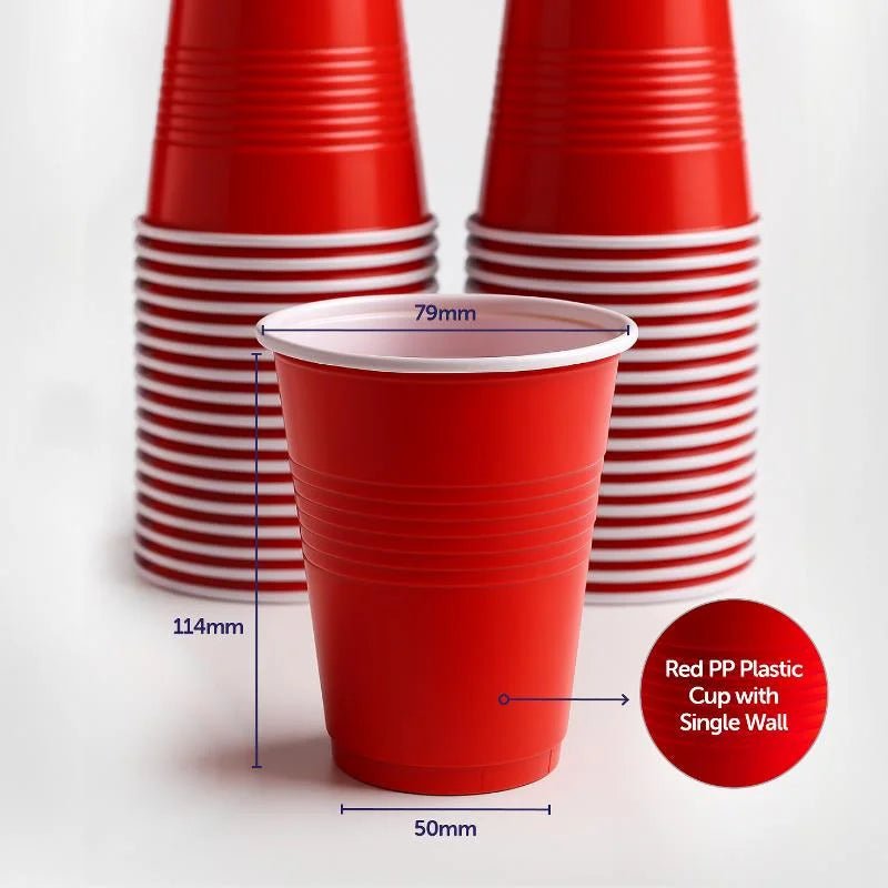 American Style Red Plastic Party Cups 265ml 20pk - Party Owls