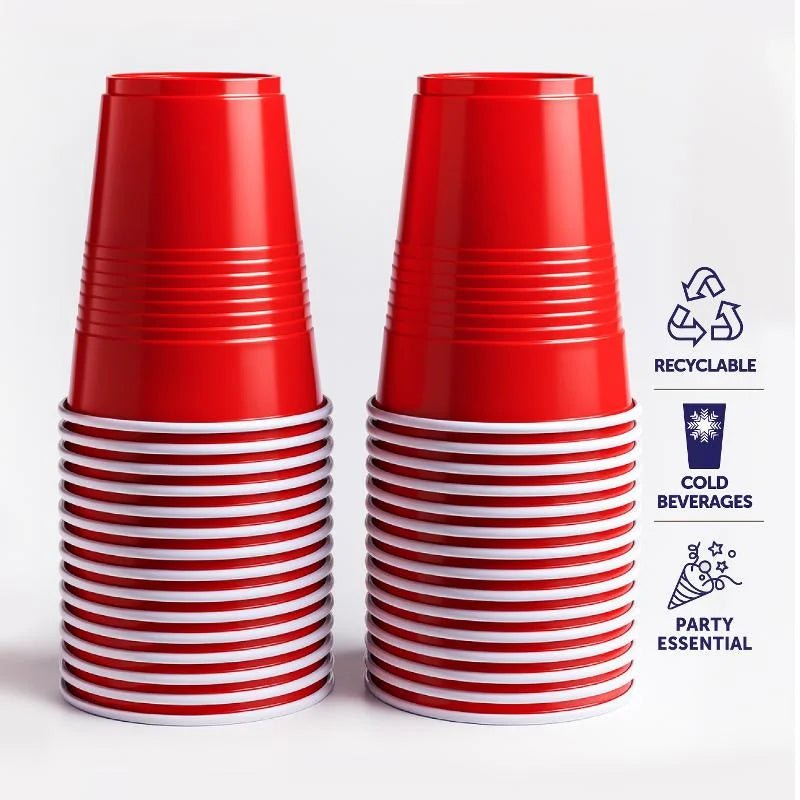 American Style Red Plastic Party Cups 265ml 20pk - Party Owls