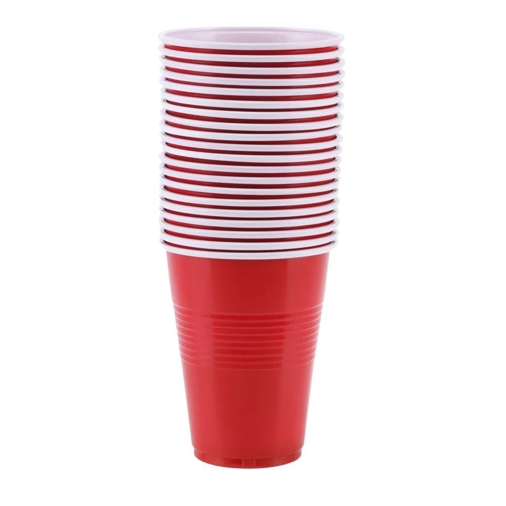 American Style Red Plastic Party Cups 265ml 20pk - Party Owls