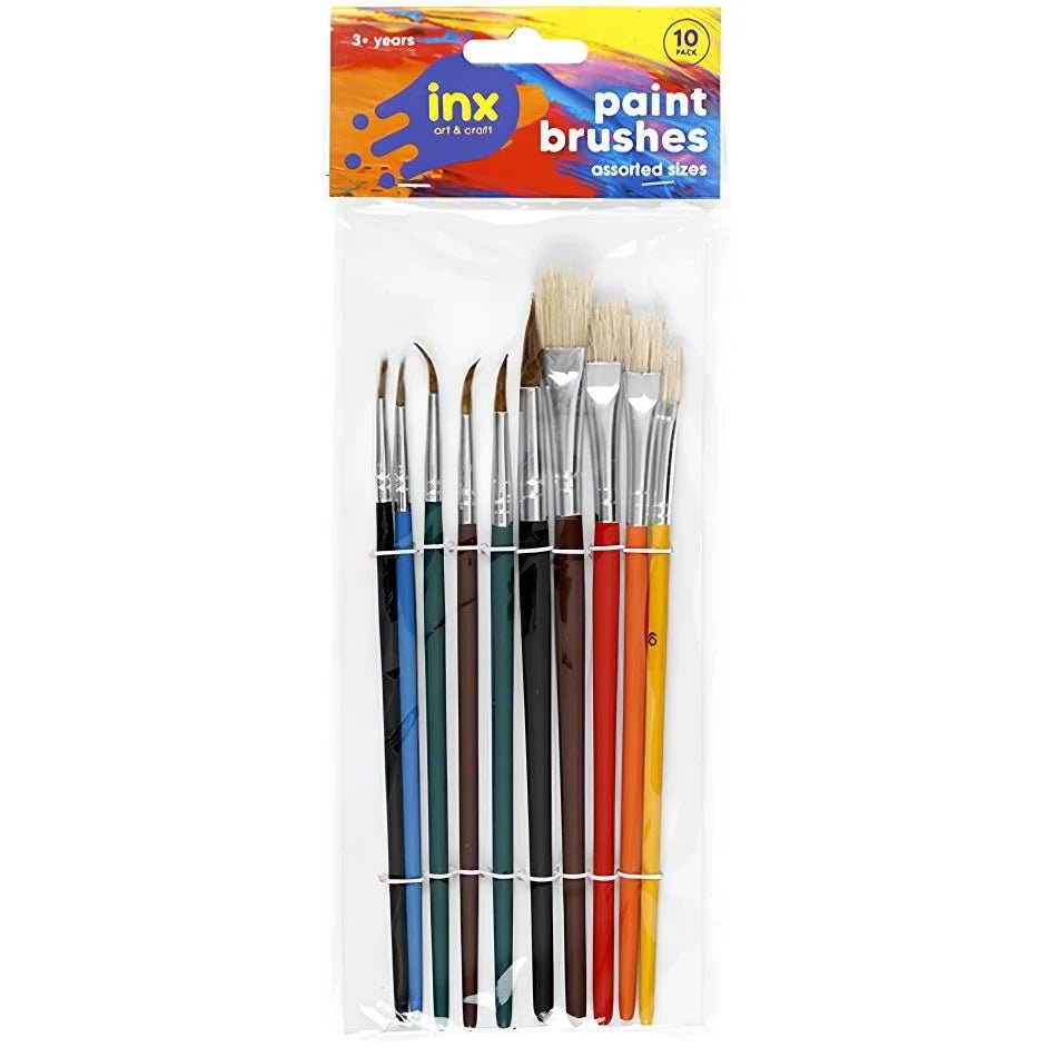 Artist Paint Brushes Set 10pcs Assorted Sizes - Party Owls