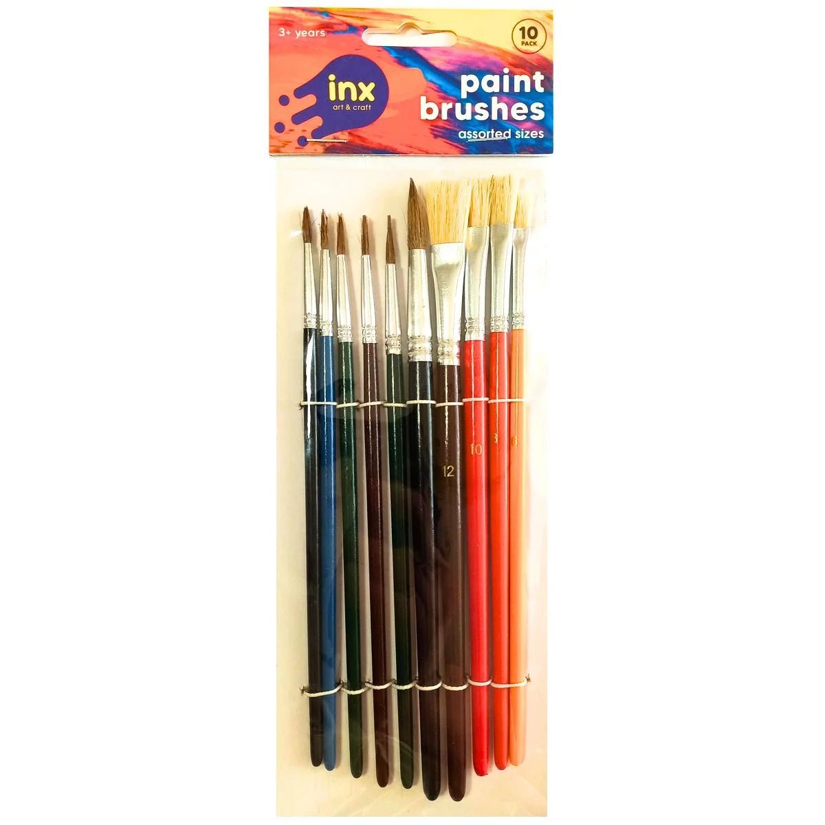 Artist Paint Brushes Set 10pcs Assorted Sizes - Party Owls