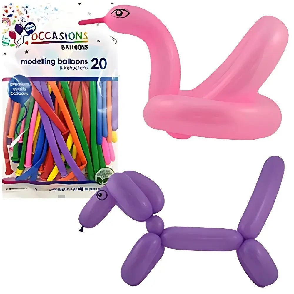 Assorted Modelling Latex Balloons 20pk Twist & Shape - Party Owls