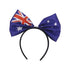 Australian Flag Bow Headband Aussie Australia Day - Party Owls