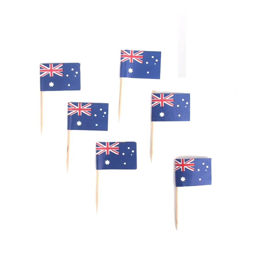 Australian Flag Toothpicks 50pcs Aussie Australia Day Picks - Party Owls