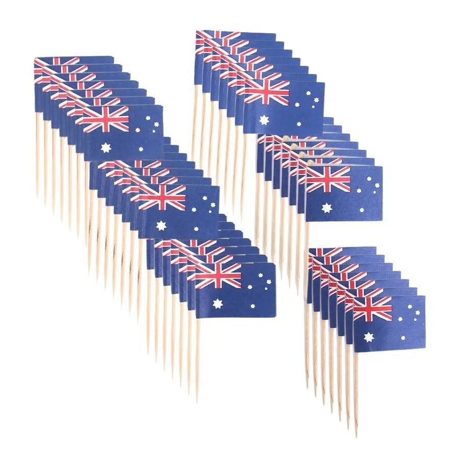 Australian Flag Toothpicks 50pcs Aussie Australia Day Picks - Party Owls