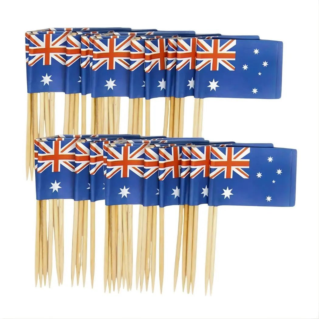Australian Flag Toothpicks 50pcs Australia Day Picks - Party Owls