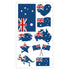 Australian Flags Fake Tattoos Assorted (1 Sheet) Australia Day - Party Owls