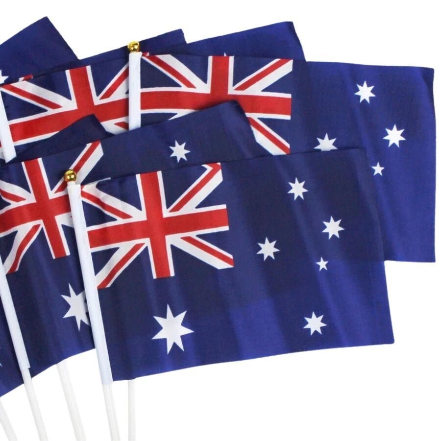 Australian Hand Flags 8pcs 21cm x 14cm - Party Owls