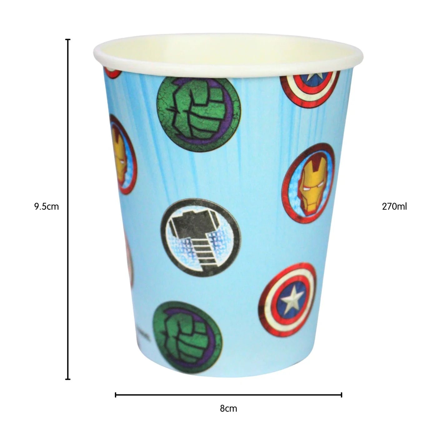 Avengers Paper Cups 8pcs - Party Owls