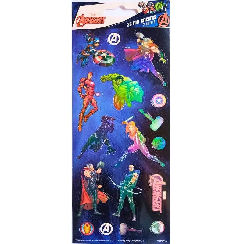 Avengers Sticker Sheets 33pk (2 Sheets) - Party Owls