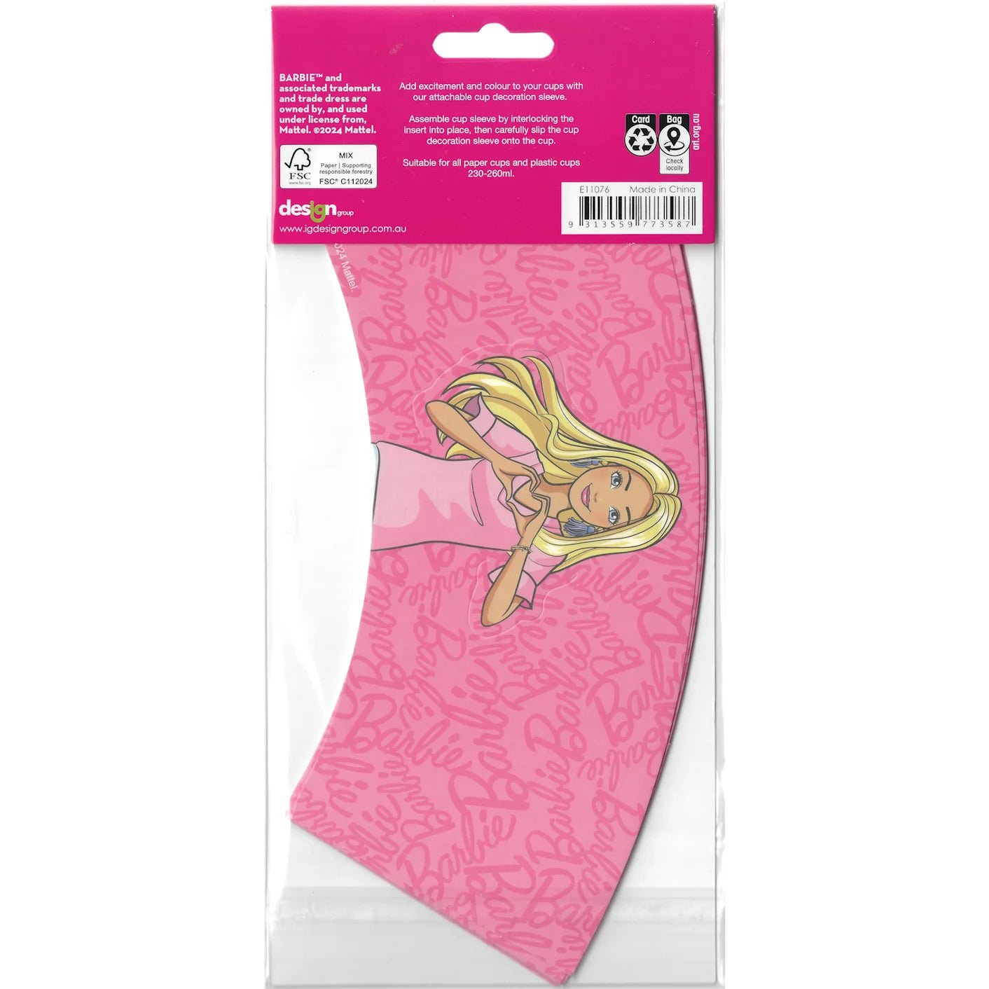 Barbie And Friends Paper Cup Sleeves 8pk - Party Owls