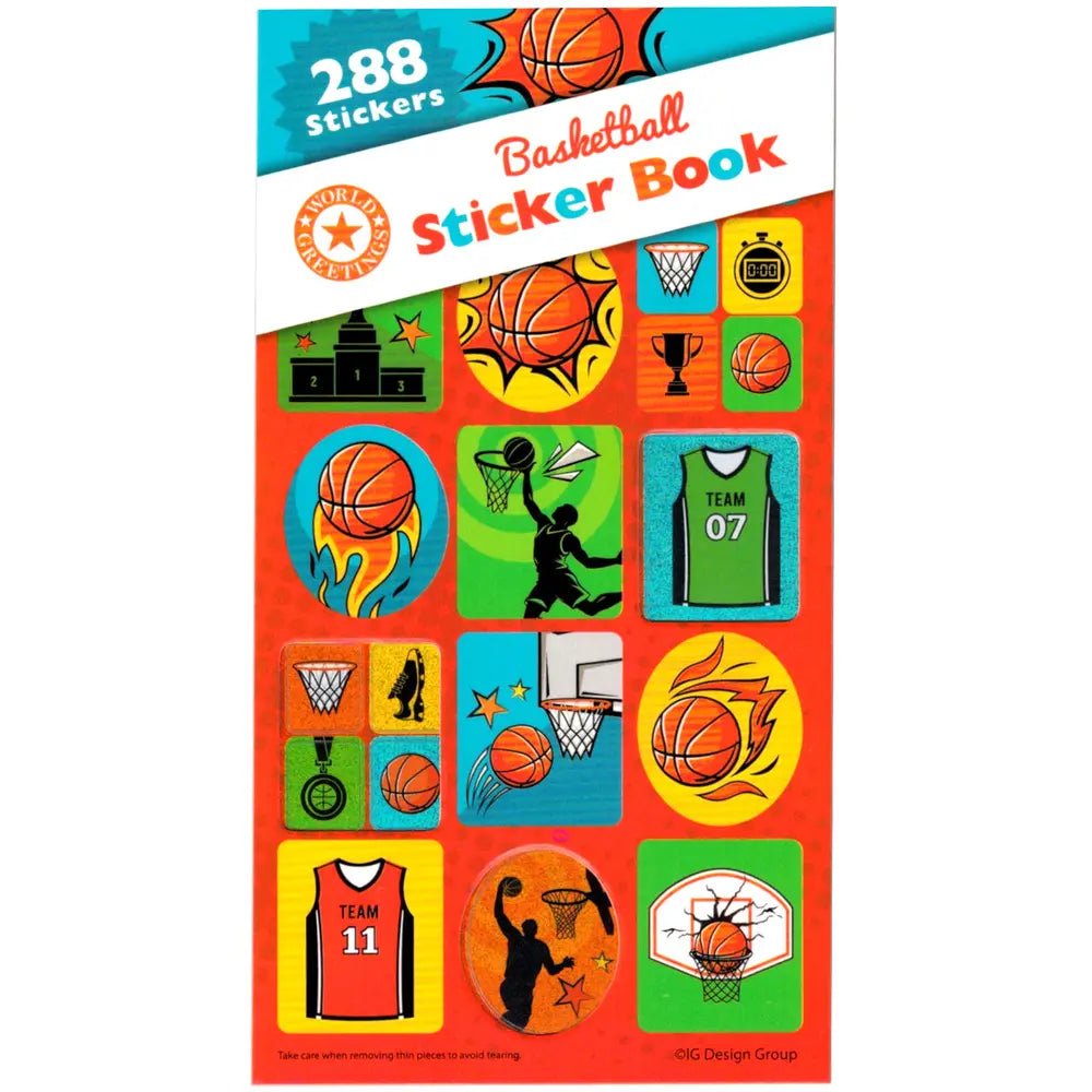 Basketball Sticker Book 288pk (12 Sheets) - Party Owls